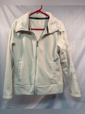 Calvin Klein Performance Ladies Fleece Jacket Ivory Size Medium Pre-Owned
